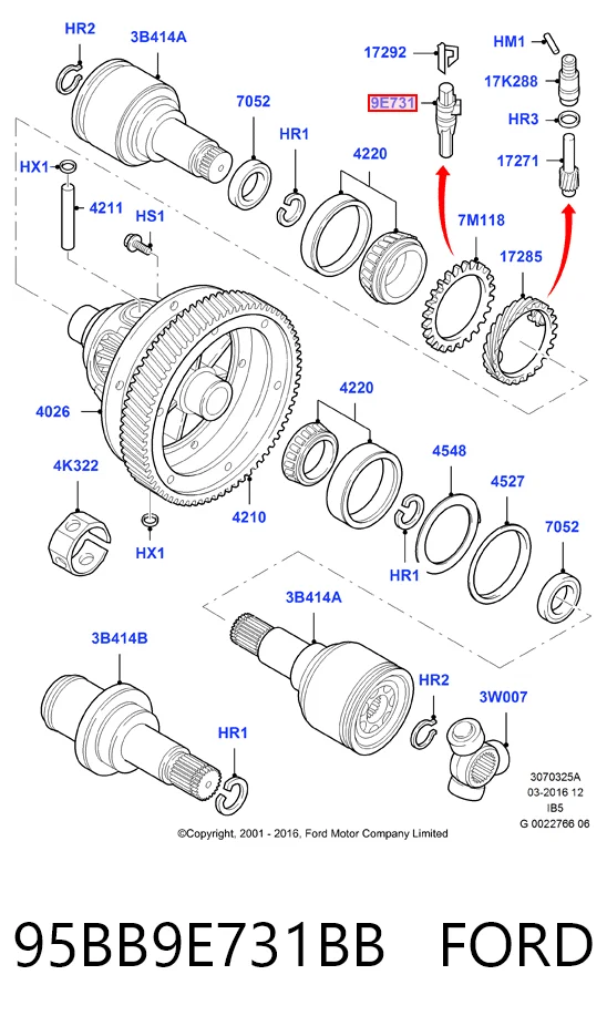 95BB9E731BB Ford Czujnik prędkości