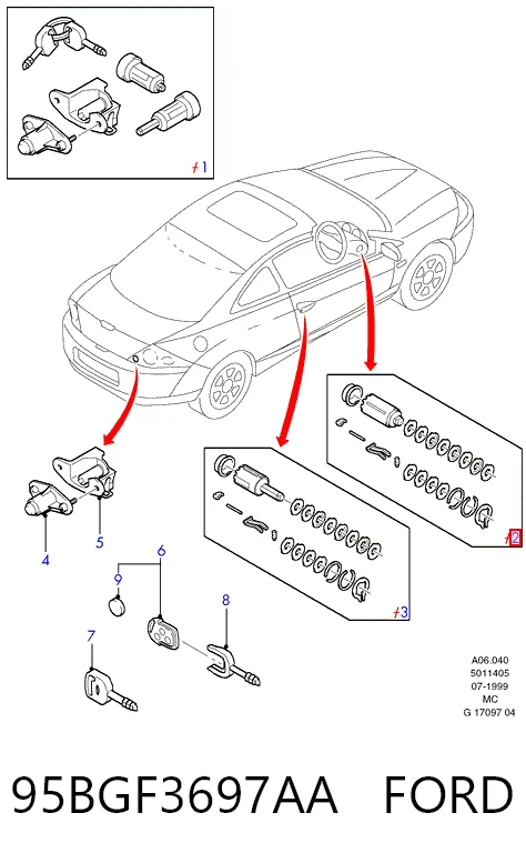 Wkładka stacyjki zapłonowej do Ford Focus I DAW, DBW