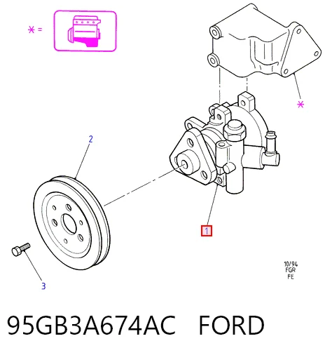 95GB3A674AC Ford Pompa wspomagania hydraulicznego kierownicy