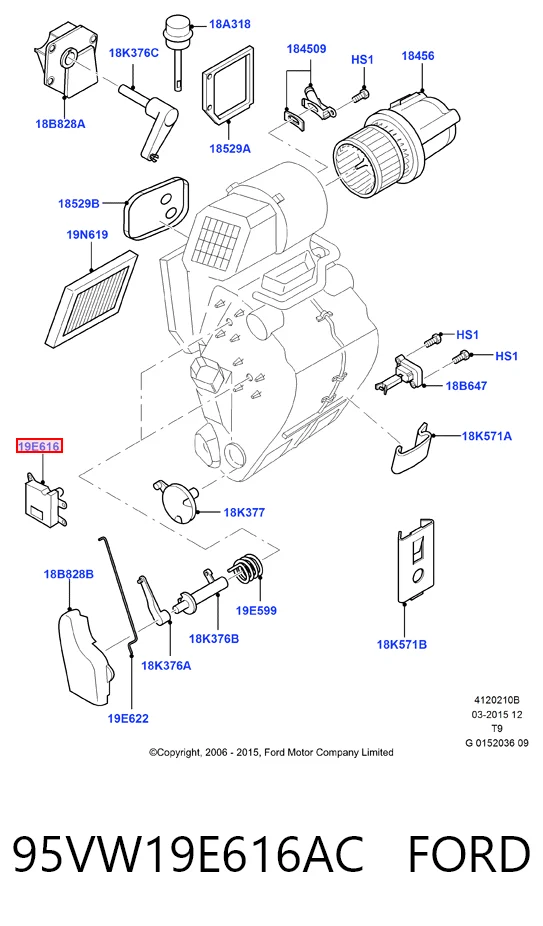 Silniczek klapy nagrzewnicy do Ford Transit VI V347/8
