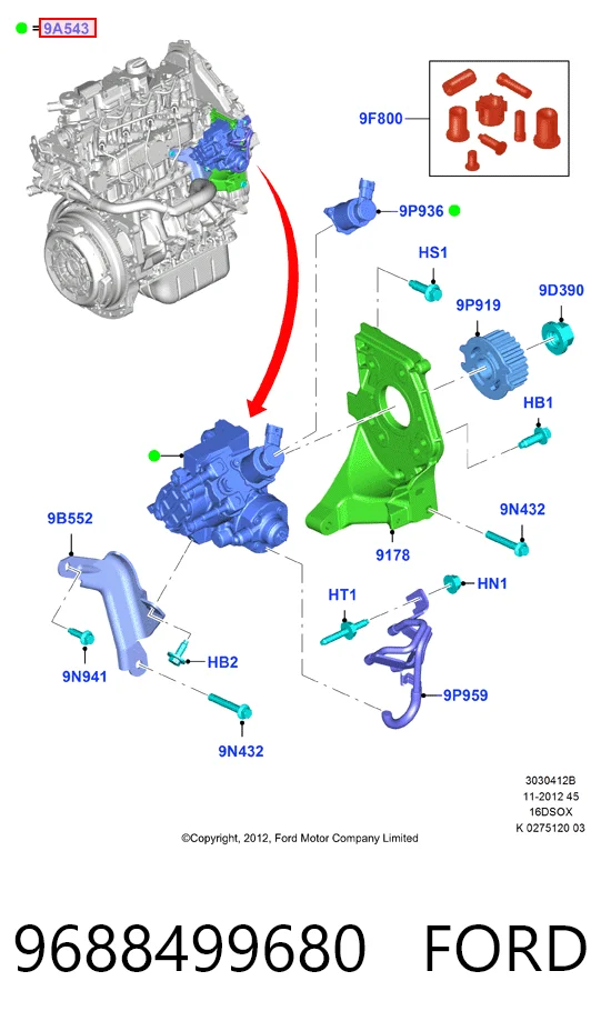 Do koszyka Pompa wtryskowa wysokiego ciśnienia Peugeot 308 II LB, LP, LW, LH, L3