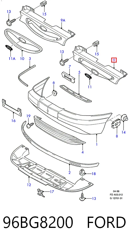 Atrapa chłodnicy Ford Mondeo I hatchback (GBP) (1993 - 1996) cena, od 55,26 USD