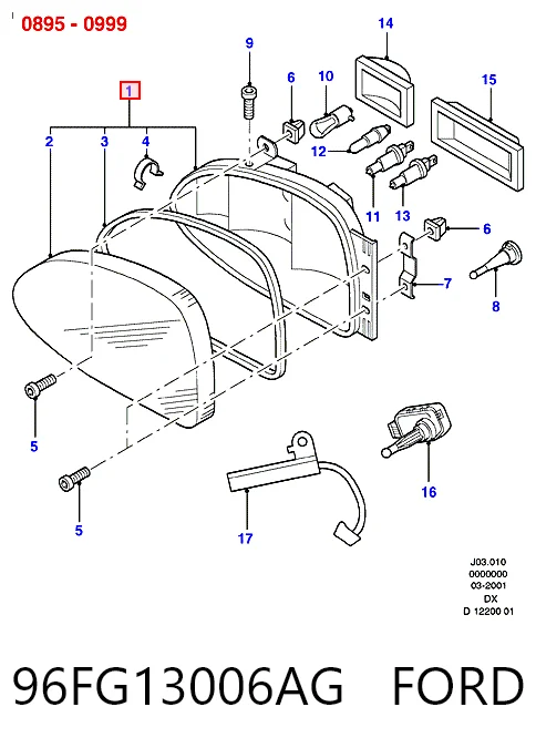 Reflektor lewy Ford Fiesta COURIER awangarda (J5S, J3S) (1996 - 2002) cena, od 66,72 USD