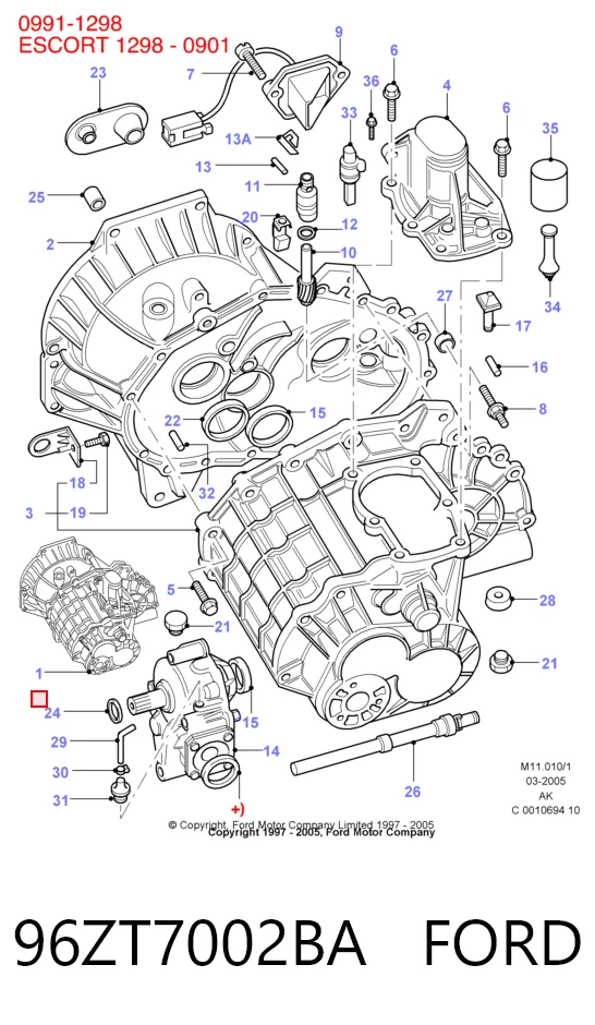 Mechaniczna skrzynia biegów w komplecie do Ford Escort VI GAL