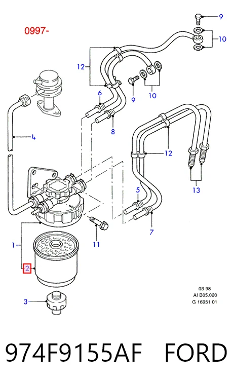 974F9155AF Ford Filtr paliwa