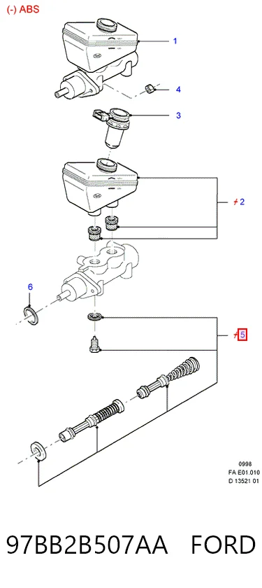 Zestaw naprawczy głównego cylindra hamulcowego Ford Transit V awangarda (V184/5) (2000 - 2006) cena, od 5,50 USD