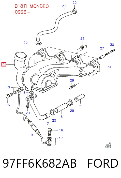 Do koszyka Turbina Ford Mondeo II BFP
