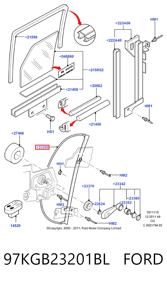 Do koszyka Mechanizm podnoszenia szyby drzwi przednich lewych Ford Ka  RBT