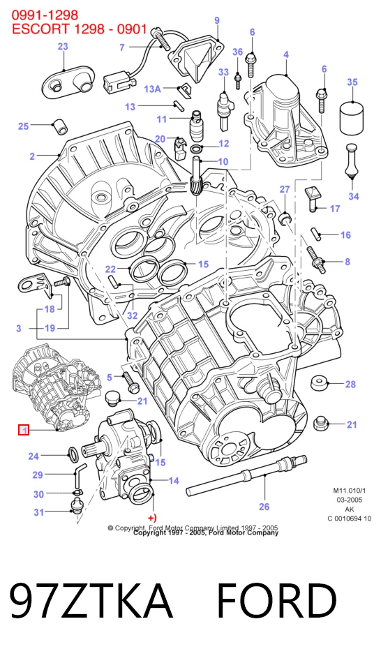 Mechaniczna skrzynia biegów w komplecie do Ford Mondeo I GBP