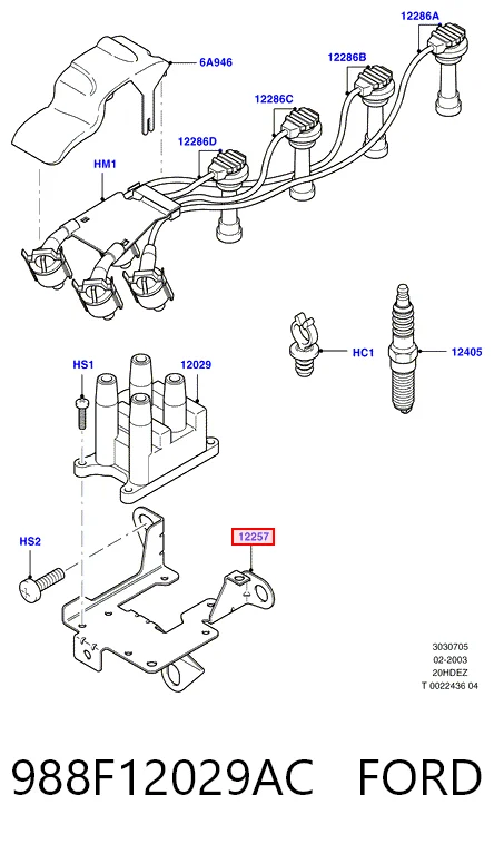 988F12029AC Ford Cewka zapłonowa