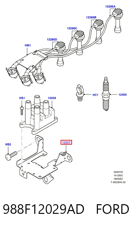 988F12029AD Ford Cewka zapłonowa