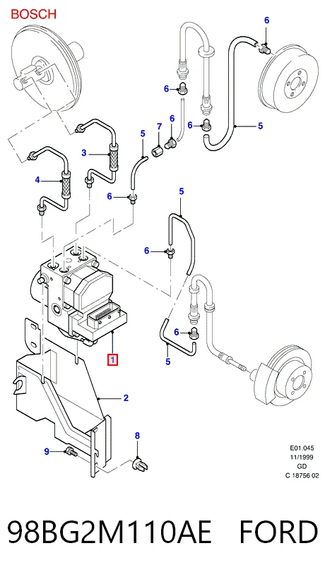 Sterownik ABS  hydrauliczny do Ford Mondeo II BFP