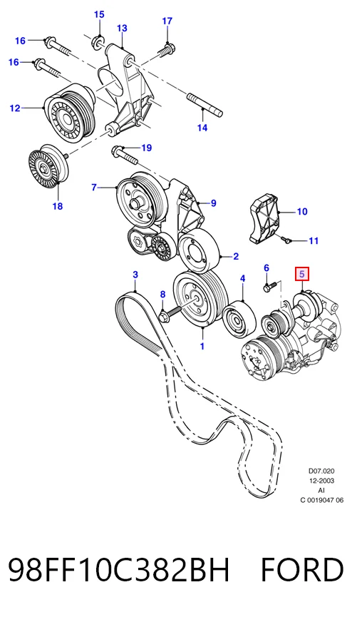  Koło pasowe alternatora Ford Fiesta 