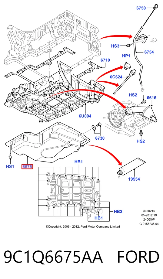 9C1Q6675AA Ford Miska olejowa silnika