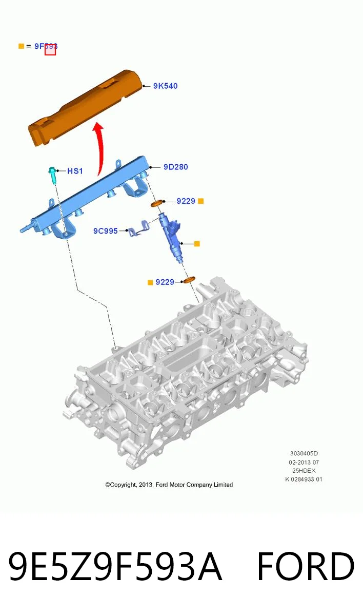 9E5Z9F593A Ford Wtryskiwacz paliwa