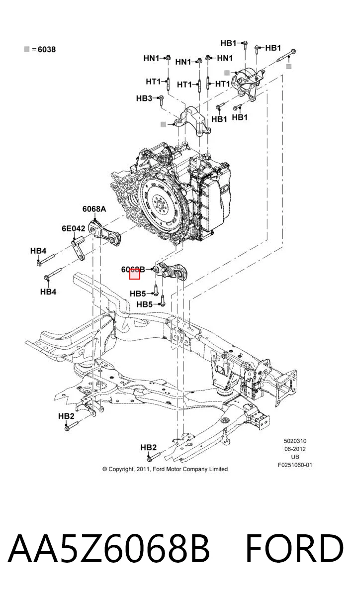 Poduszka (podpora) silnika przednia do Ford Explorer  U5
