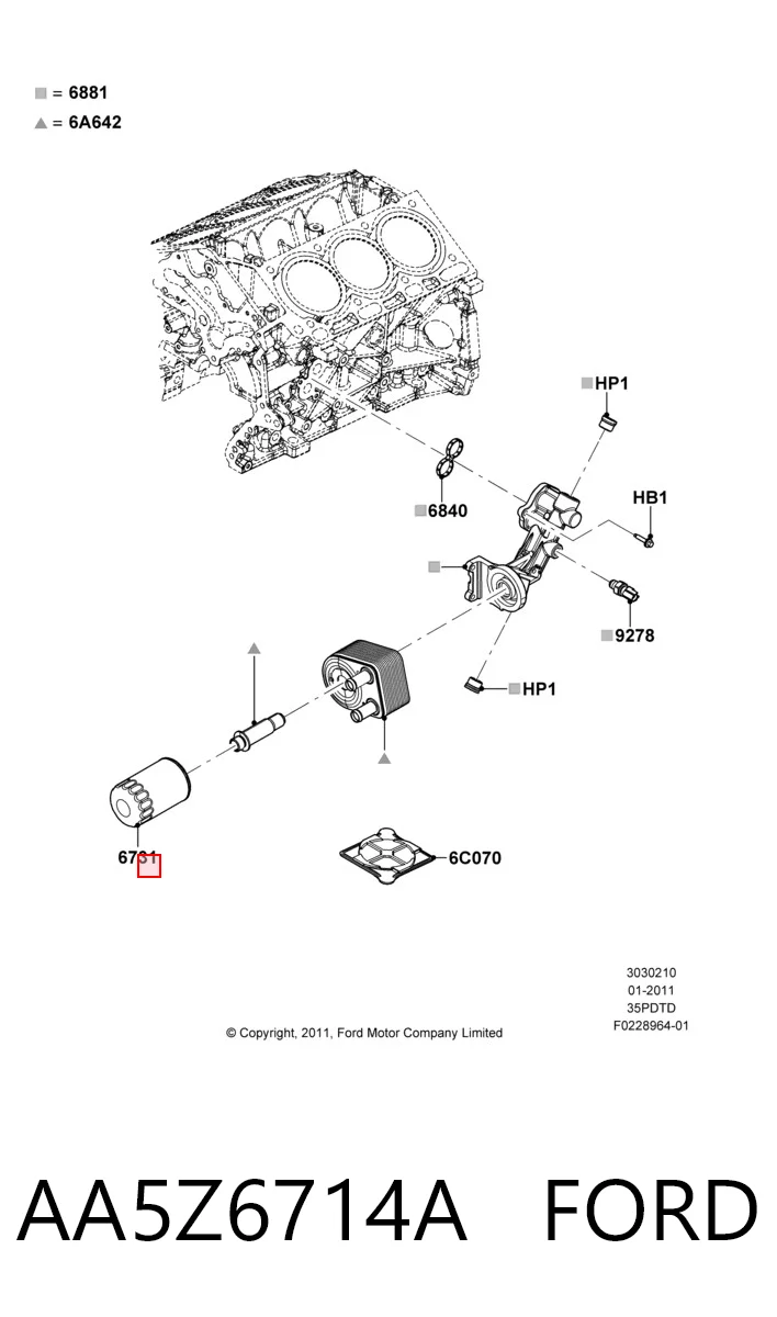 AA5Z6714A Ford Filtr oleju