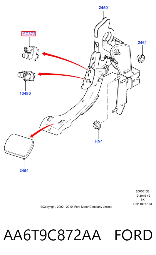 AA6T9C872AA Ford Czujnik włącznika świała stop
