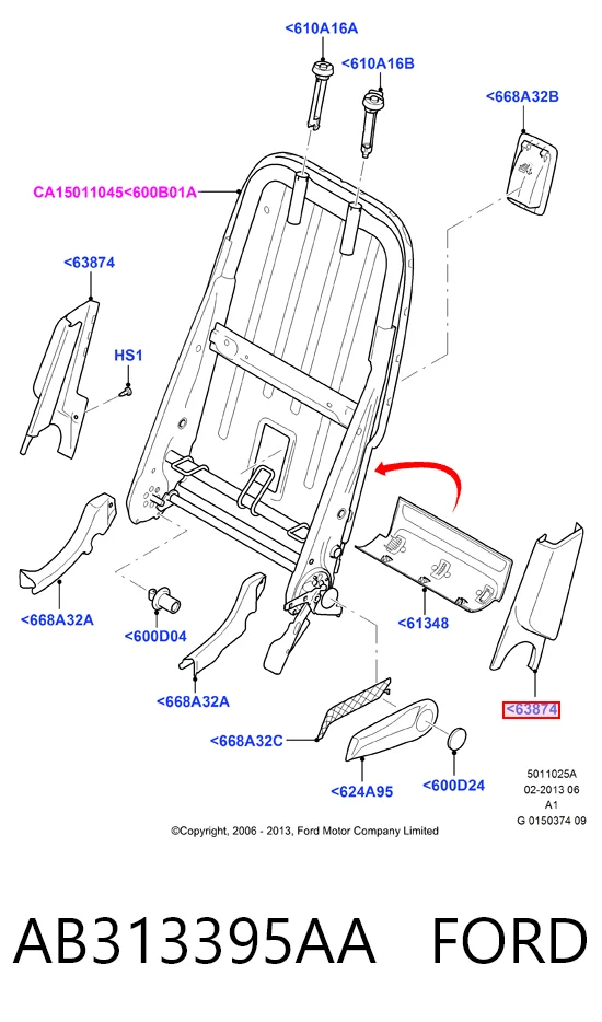 AB313395AA Ford Sworzeń wahacza dolny