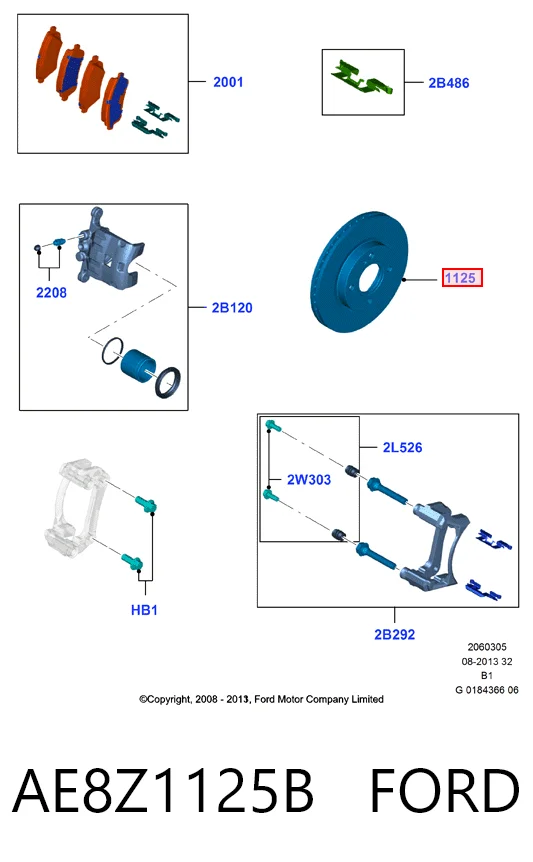 AE8Z1125B Ford Tarcza hamulcowa przednia