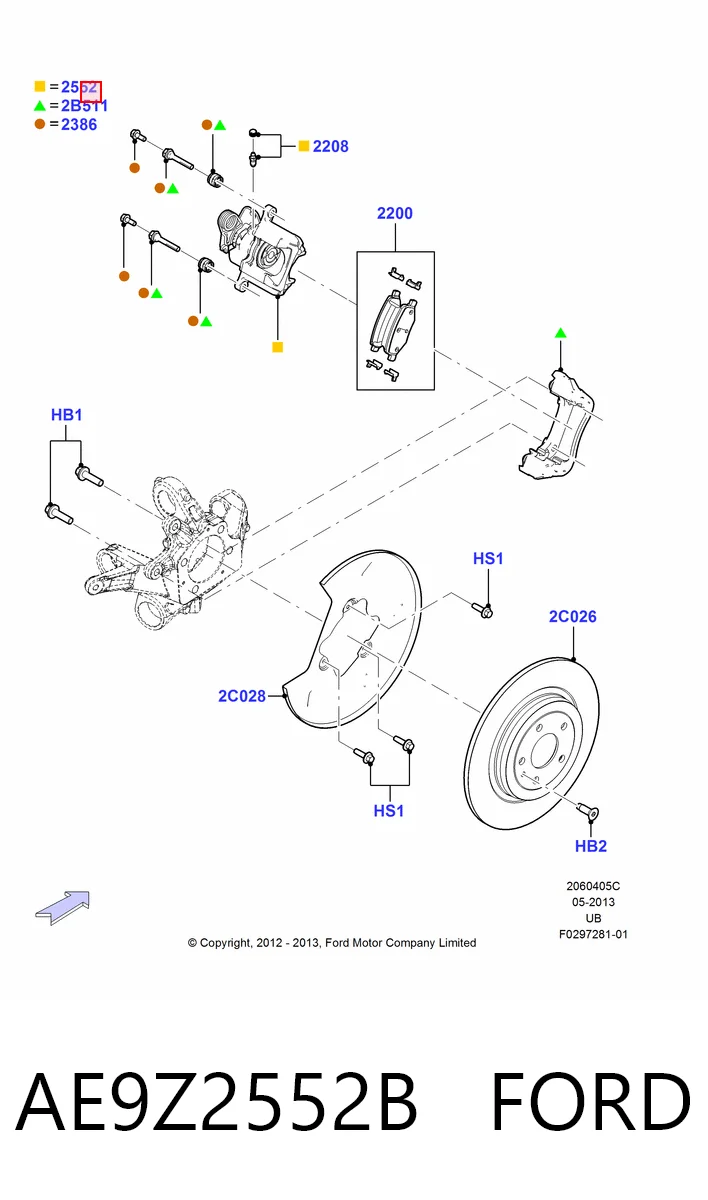 Zacisk hamulcowy tylny prawy do Ford Explorer  U5