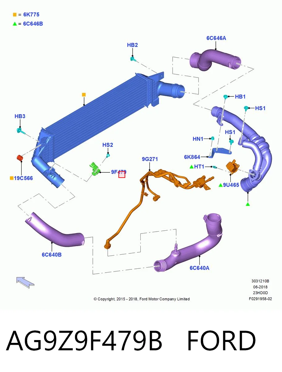 AG9Z9F479B Ford Czujnik ciśnienia w kolektorze ssącym, MAP