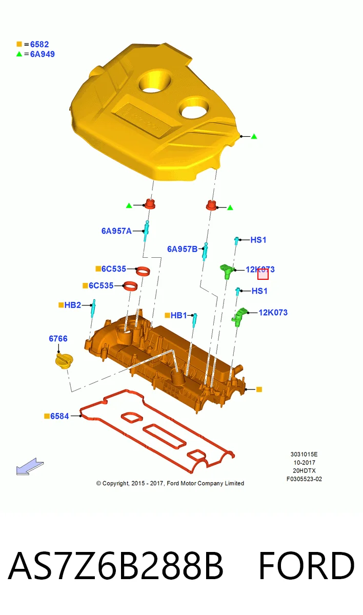 AS7Z6B288B Ford Czujnik położenia wałka rozrządu