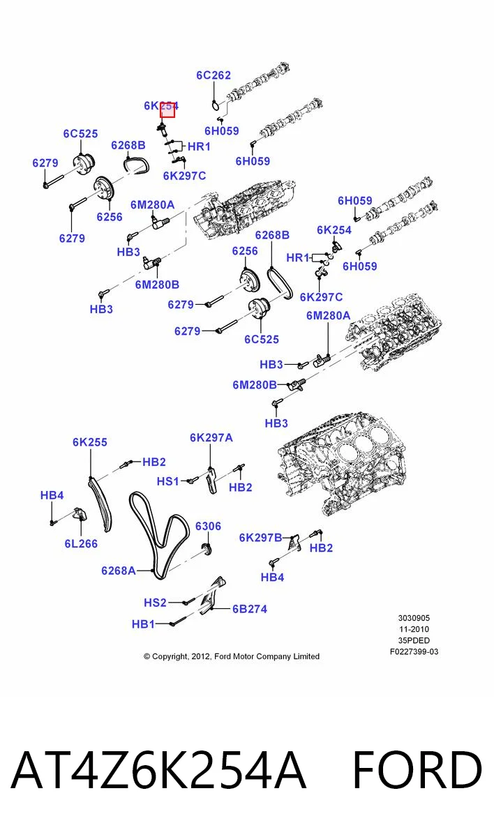 AT4Z6K254A Ford Napinacz łańcucha rozrządu