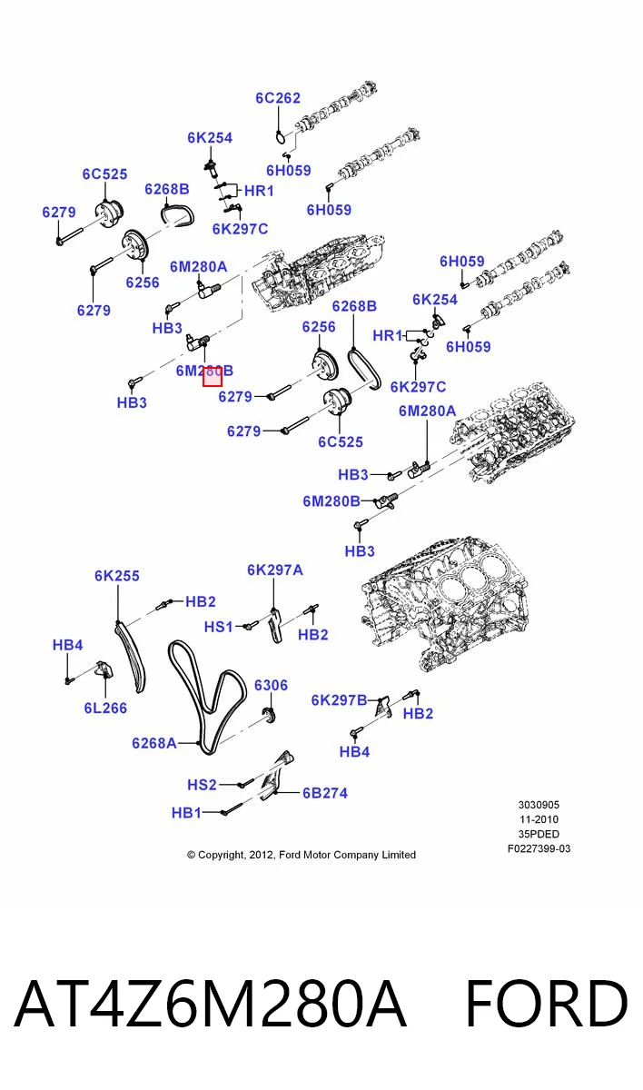 AT4Z6M280A Ford Zawór elektromagnetyczny faz rozrządu