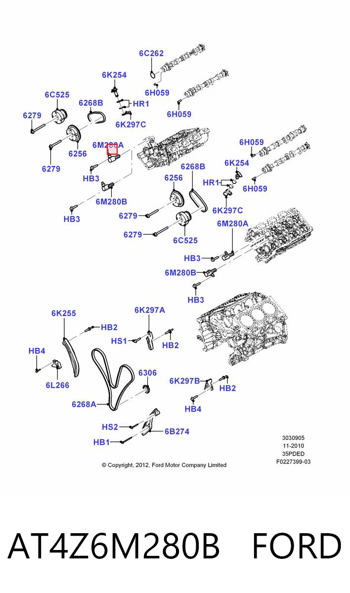 AT4Z6M280B Ford Zawór elektromagnetyczny faz rozrządu