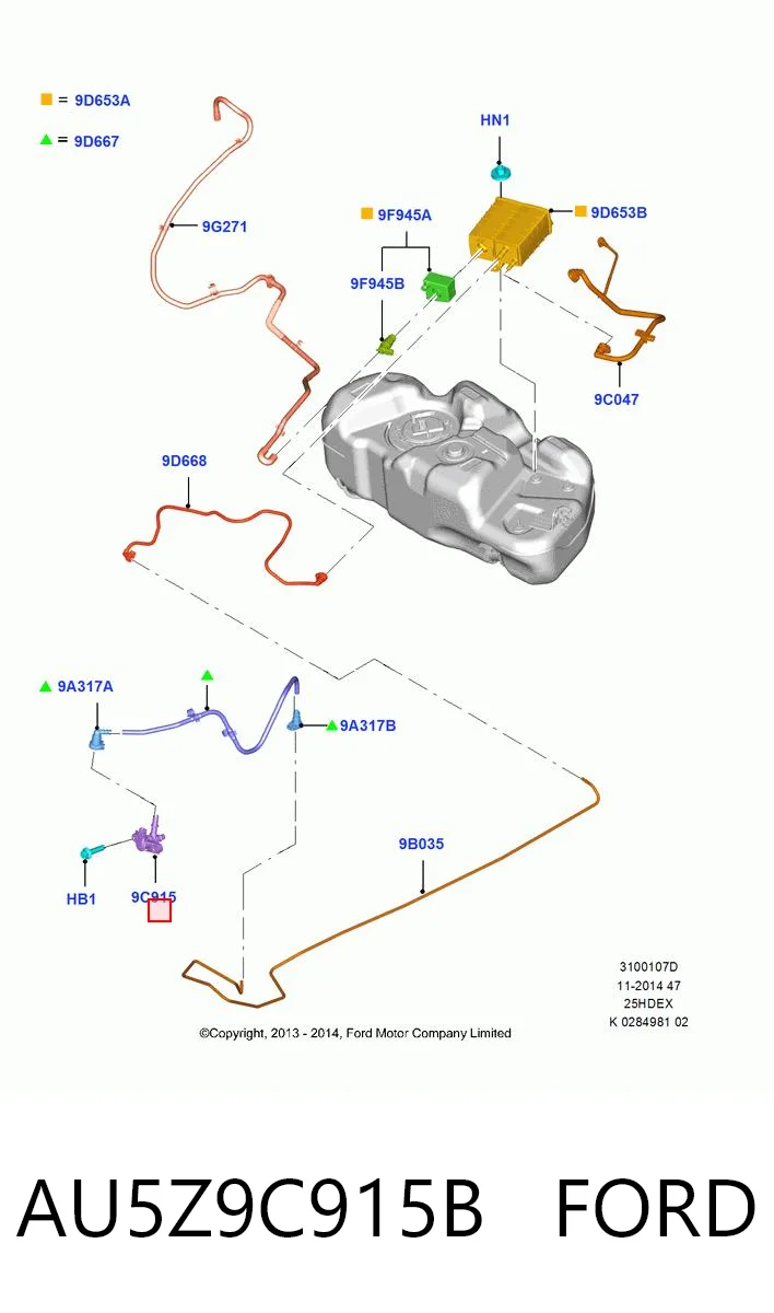 AU5Z9C915B Ford Zawór odpowietrzający zbiornika paliwa