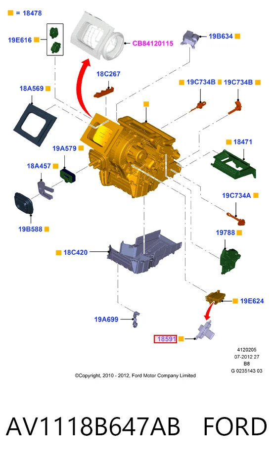 AV1118B647AB Ford Rezystor wentylatora nagrzewnicy (ogrzewacza kabiny)