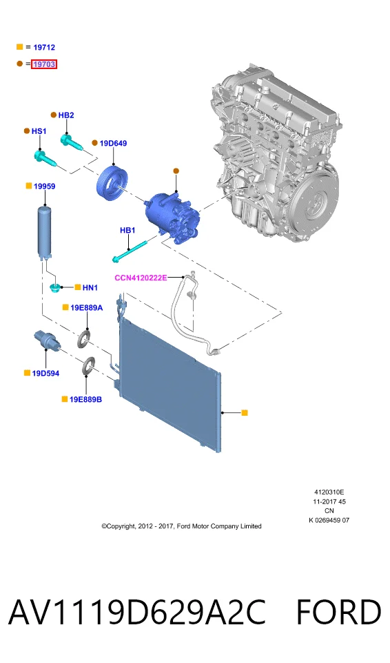AV1119D629A2C Ford Sprężarka klimatyzacji