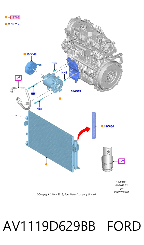 AV1119D629BB Ford Sprężarka klimatyzacji
