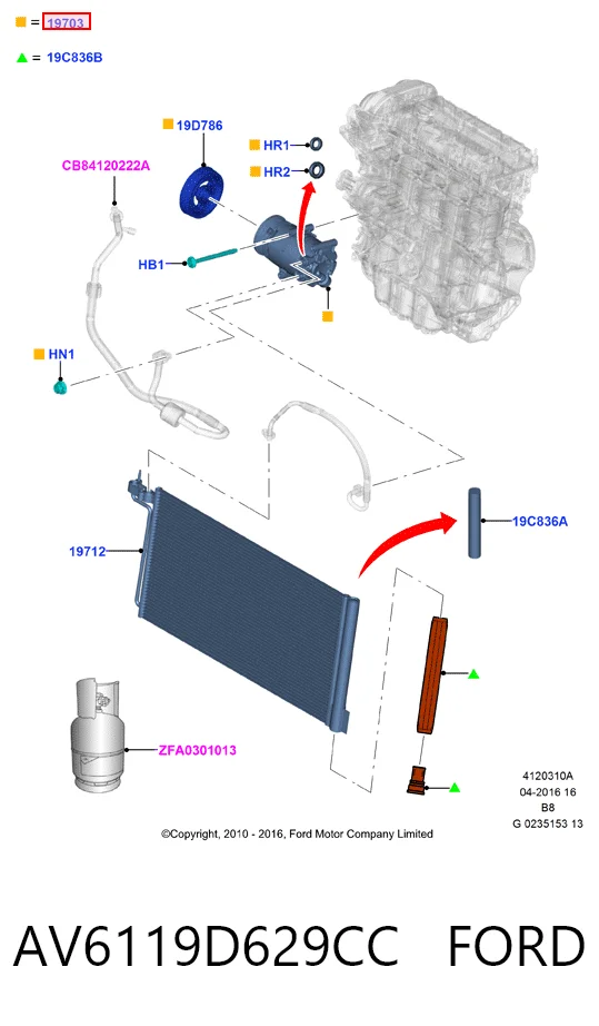 AV6119D629CC Ford Sprężarka klimatyzacji