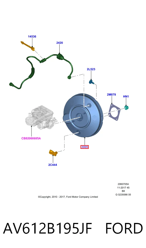 Do koszyka Wzmacniacz próżniowy hamulców Ford Focus III CB8