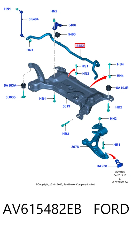 Stabilizator przedni do Ford Kuga II CBS