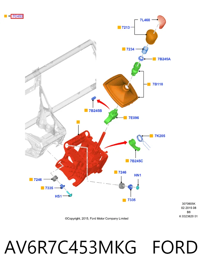 Mechanizm zmiany biegów (cięgno) Ford Kuga II SUV (CBS) (2012 - 2019) cena, od 114,93 USD