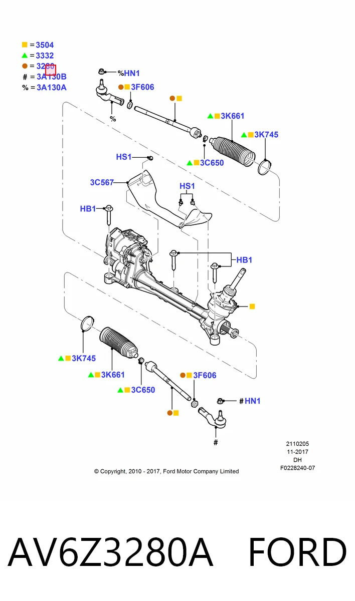 Drążek kierowniczy Ford Kuga II SUV (CBS) (2012 - 2019) cena, od 15,20 USD