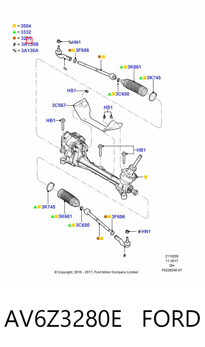  Drążek kierowniczy Ford Kuga 2