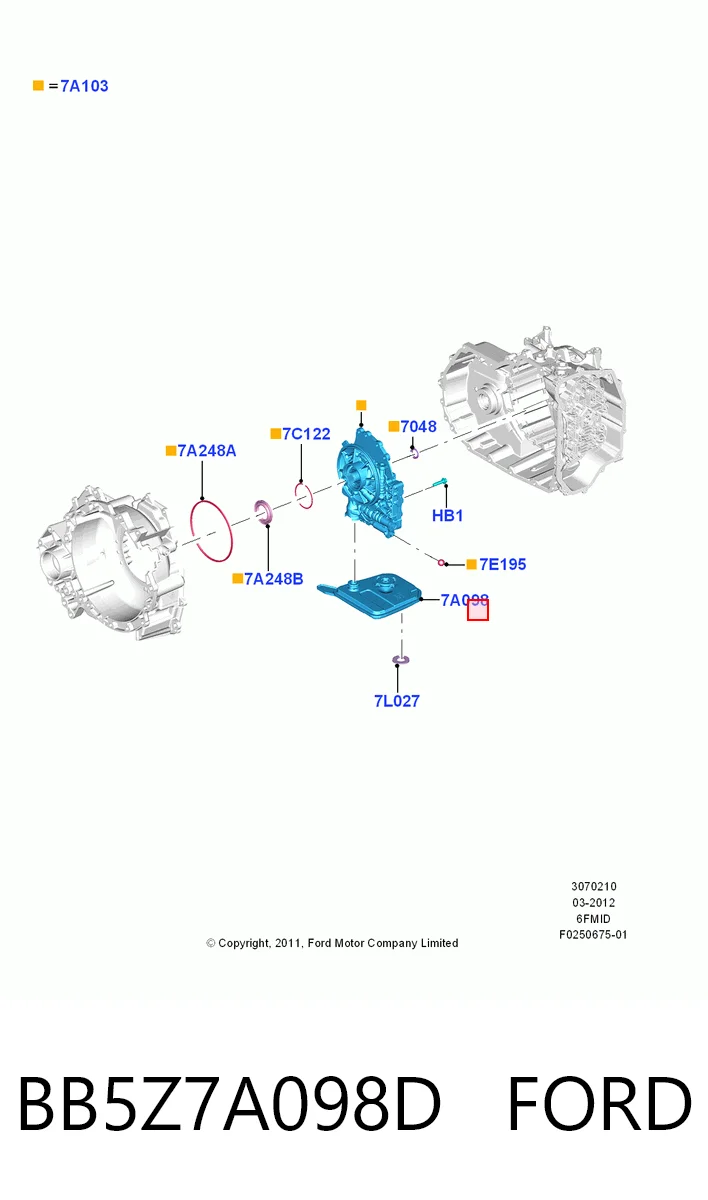 BB5Z7A098D Ford Filtr automatycznej skrzyni biegów