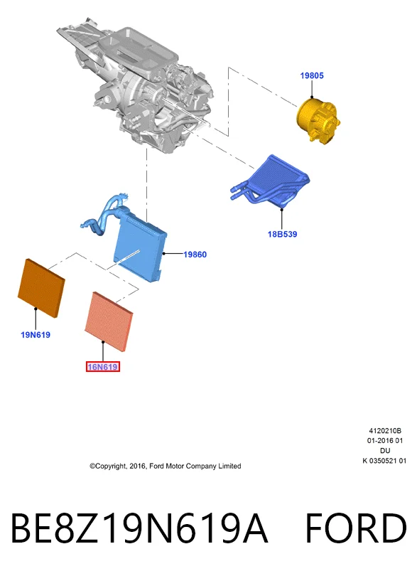 BE8Z19N619A Ford Filtr kabiny