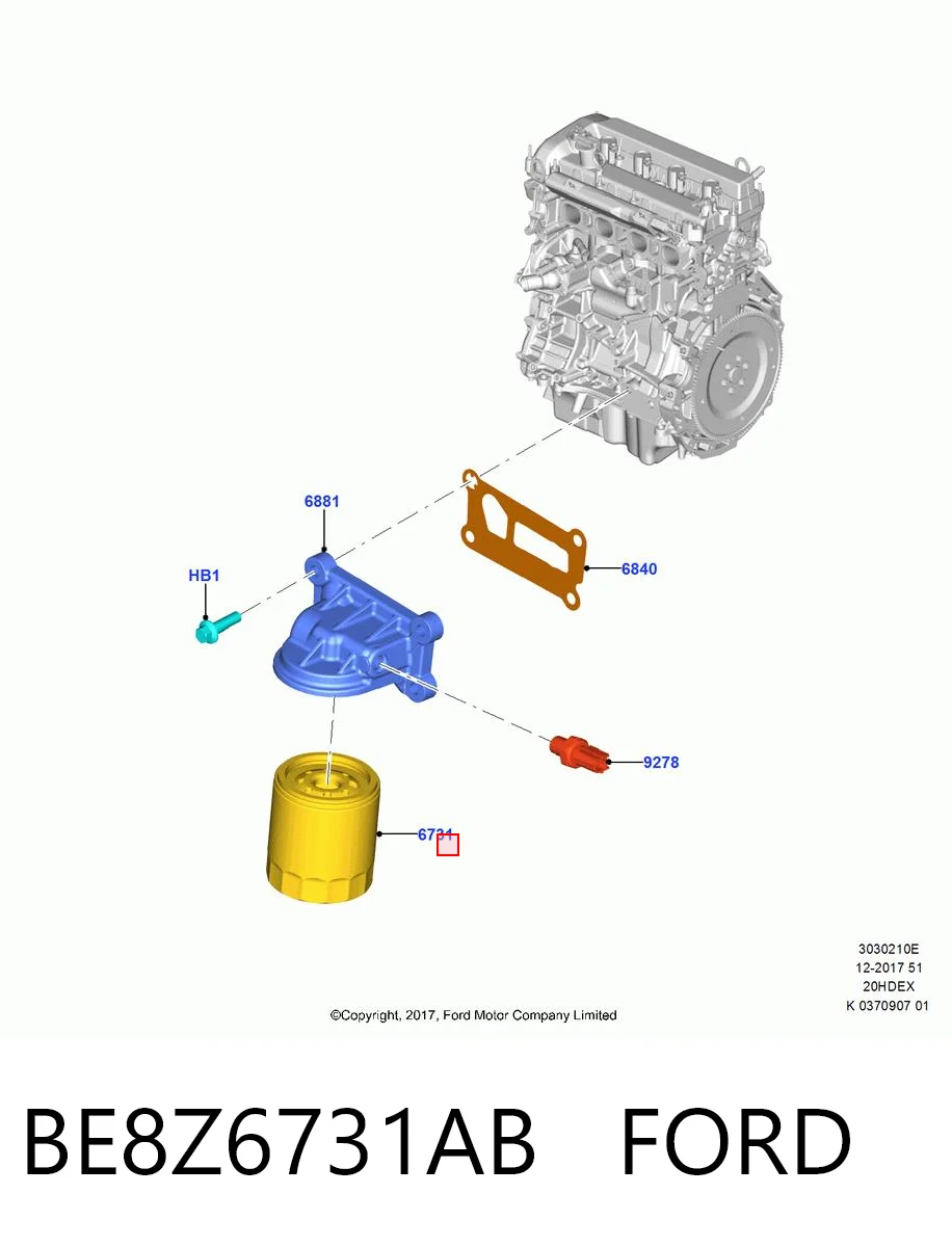 BE8Z6731AB Ford Filtr oleju