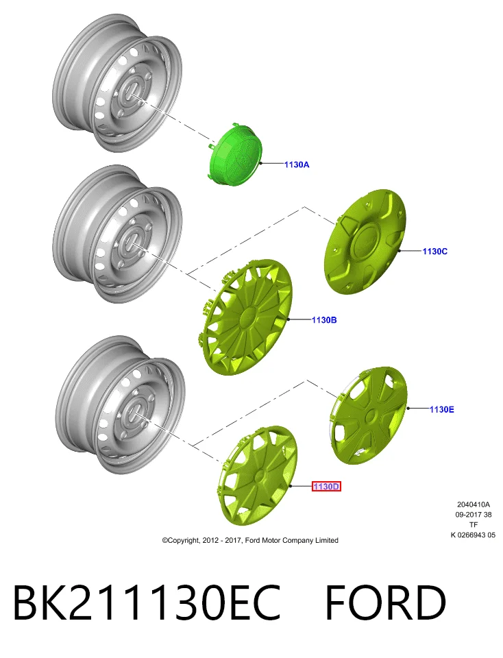 Kołpak do obręczy koła do Ford Transit VII V363