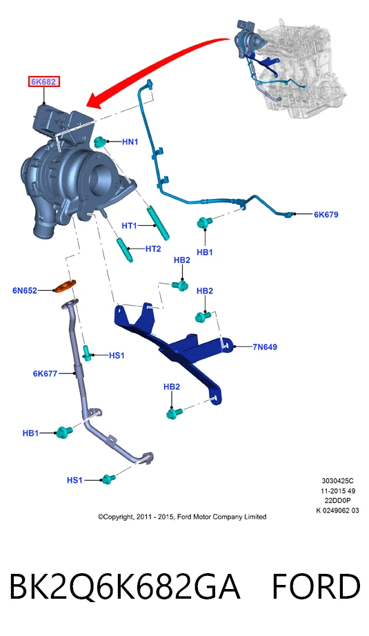 BK2Q6K682GA Ford Turbina