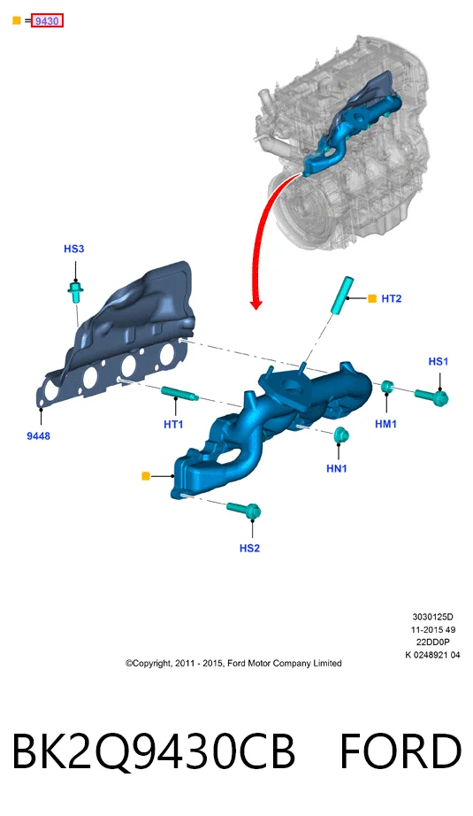 Kolektor wydechowy do Ford Transit VII V363