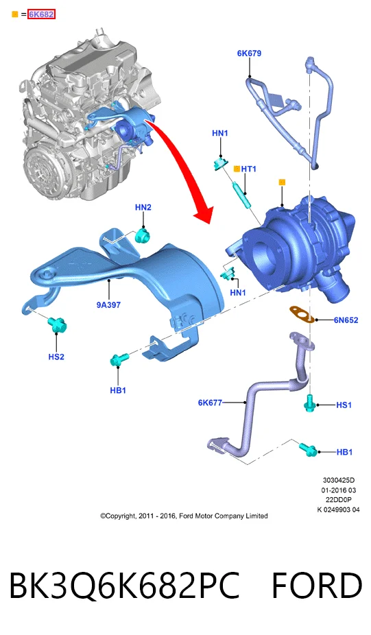 BK3Q6K682PC Ford Turbina
