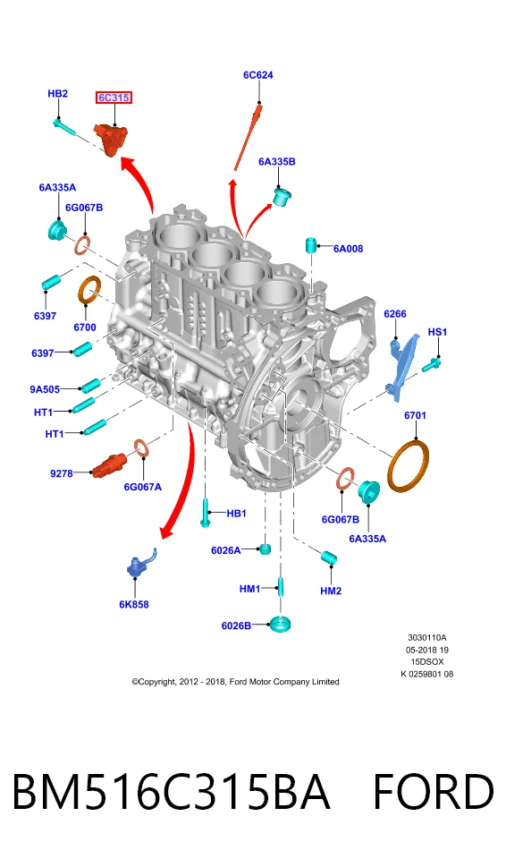 BM516C315BA Ford Czujnik położenia wału korbowego