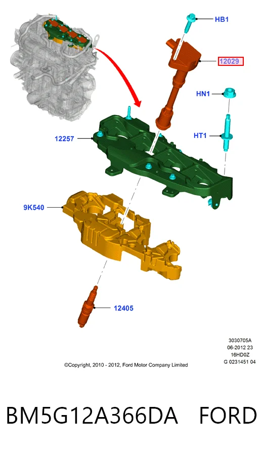 BM5G12A366DA Ford Cewka zapłonowa