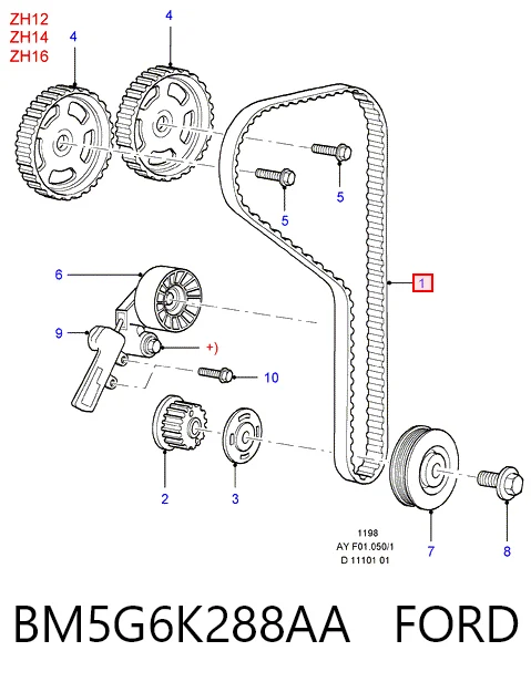BM5G6K288AA Ford Pasek rozrządu